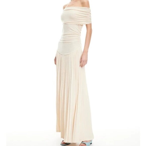 LIONESS Field Of Dreams Dress in Oatmeal Medium New Womens Maxi Gown - Picture 14 of 17